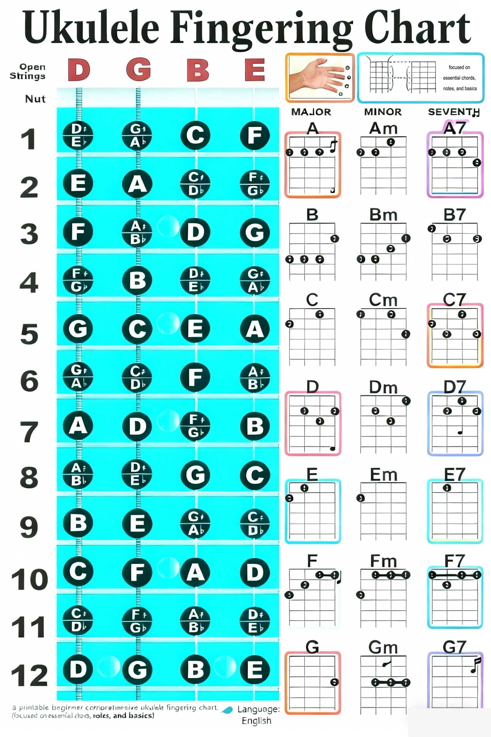Ukulele Fingering Chart Image